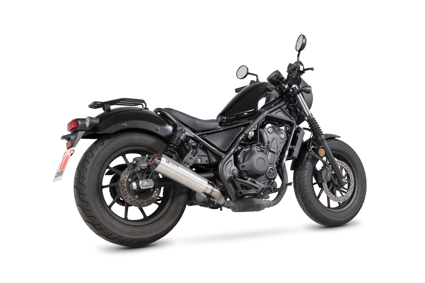 Honda CMX 500 Rebel (2020–2025) Scorpion Exhaust Red Power Slip-on - Brushed Stainless