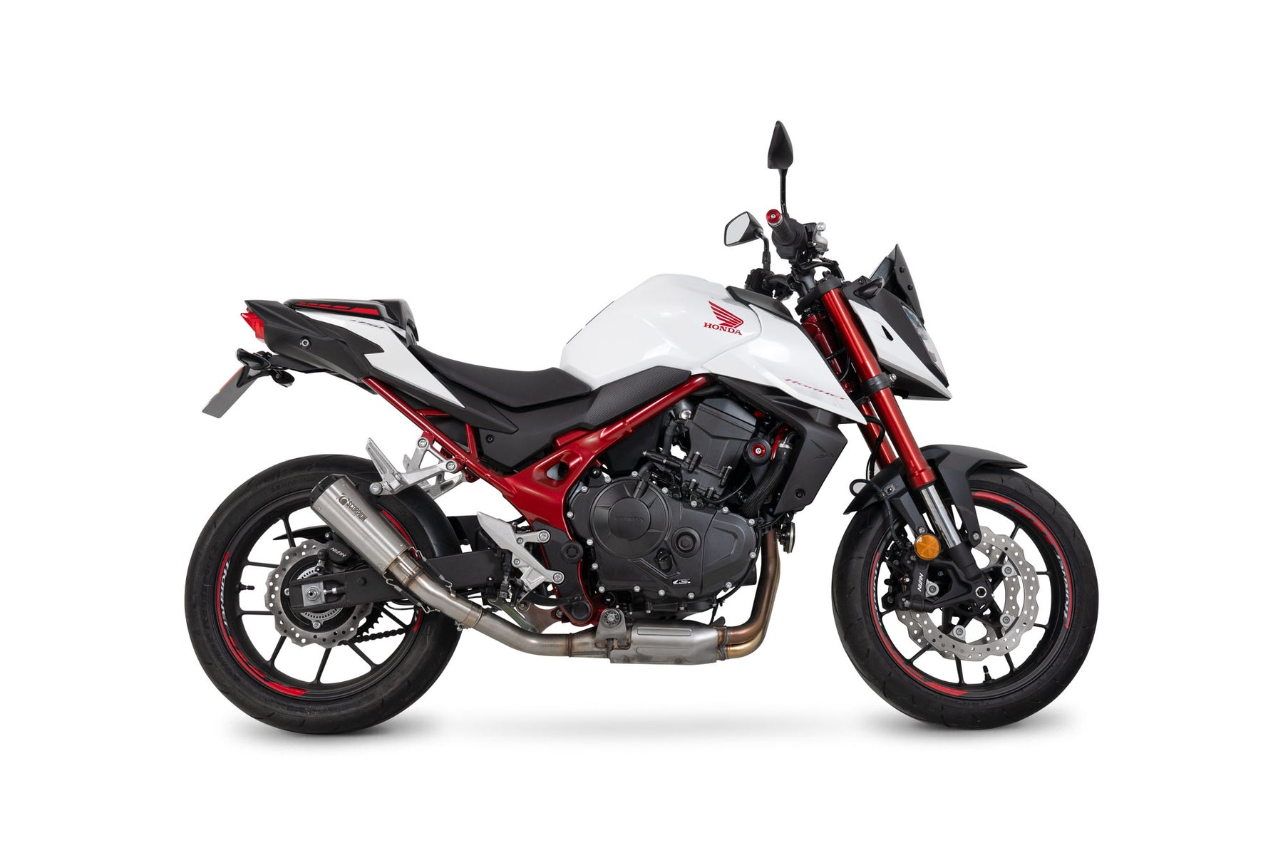 Honda CB 750 Hornet (2023–2025) Scorpion Exhaust Red Power Slip-on - Brushed Stainless