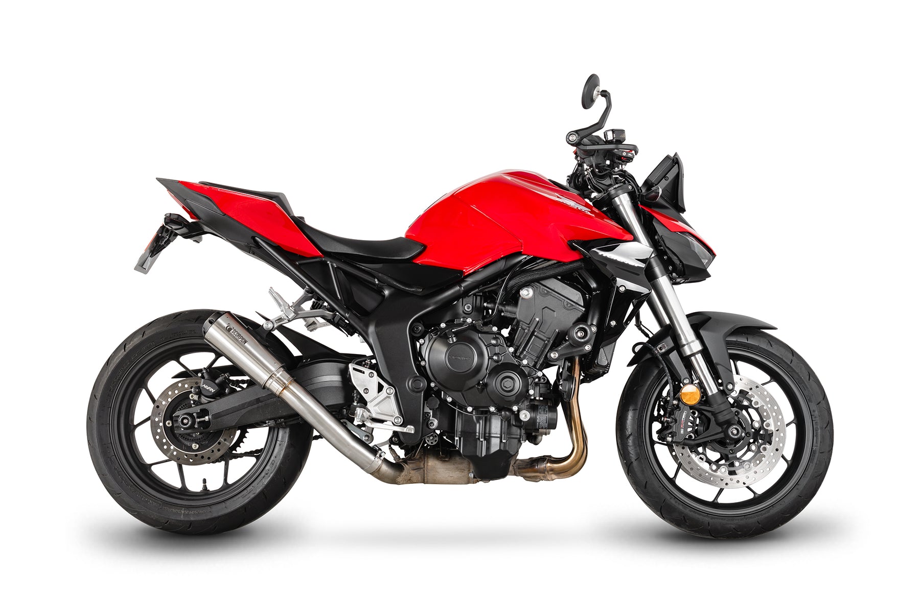 Honda CB 1000 Hornet Euro 5 (2025) Scorpion Exhaust Red Power Slip-on - Brushed Stainless