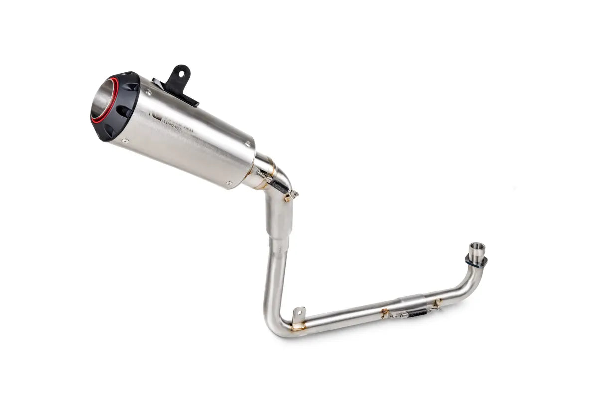 Honda MSX 125 Grom (2013-2015) SCORPION Exhaust Red Power Full System – Brushed Stainless Steel
