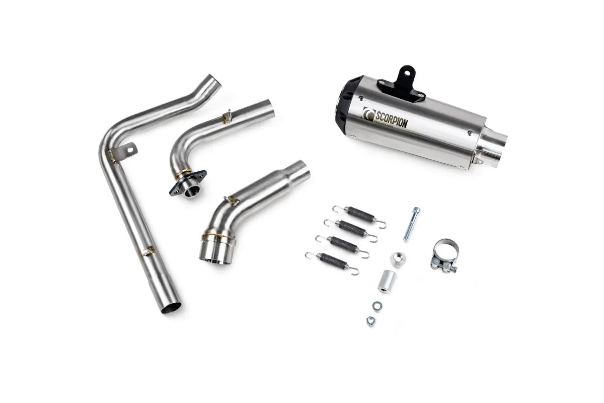 Honda MSX 125 Grom (2013-2015) SCORPION Exhaust Red Power Full System – Brushed Stainless Steel
