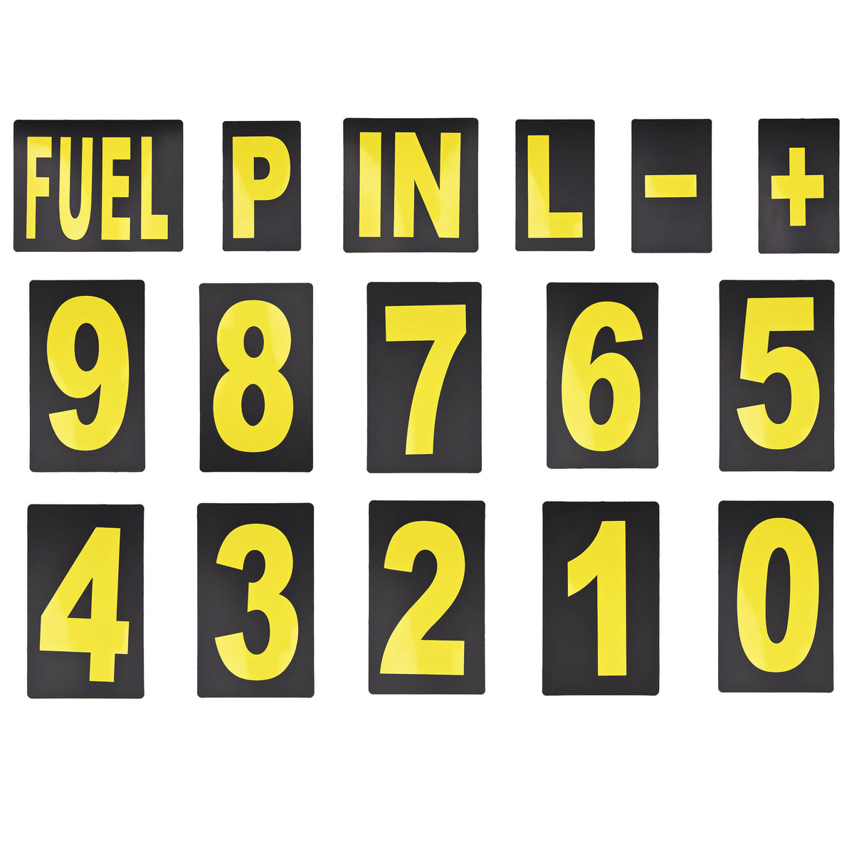 BikeTek Pit Board Number Kit Yellow 37 Piece