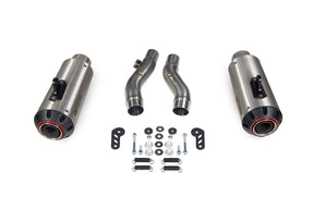 Kawasaki Z 1000 SX (2017–2019) Scorpion Exhaust Red Power Slip-on Pair - Brushed Stainless