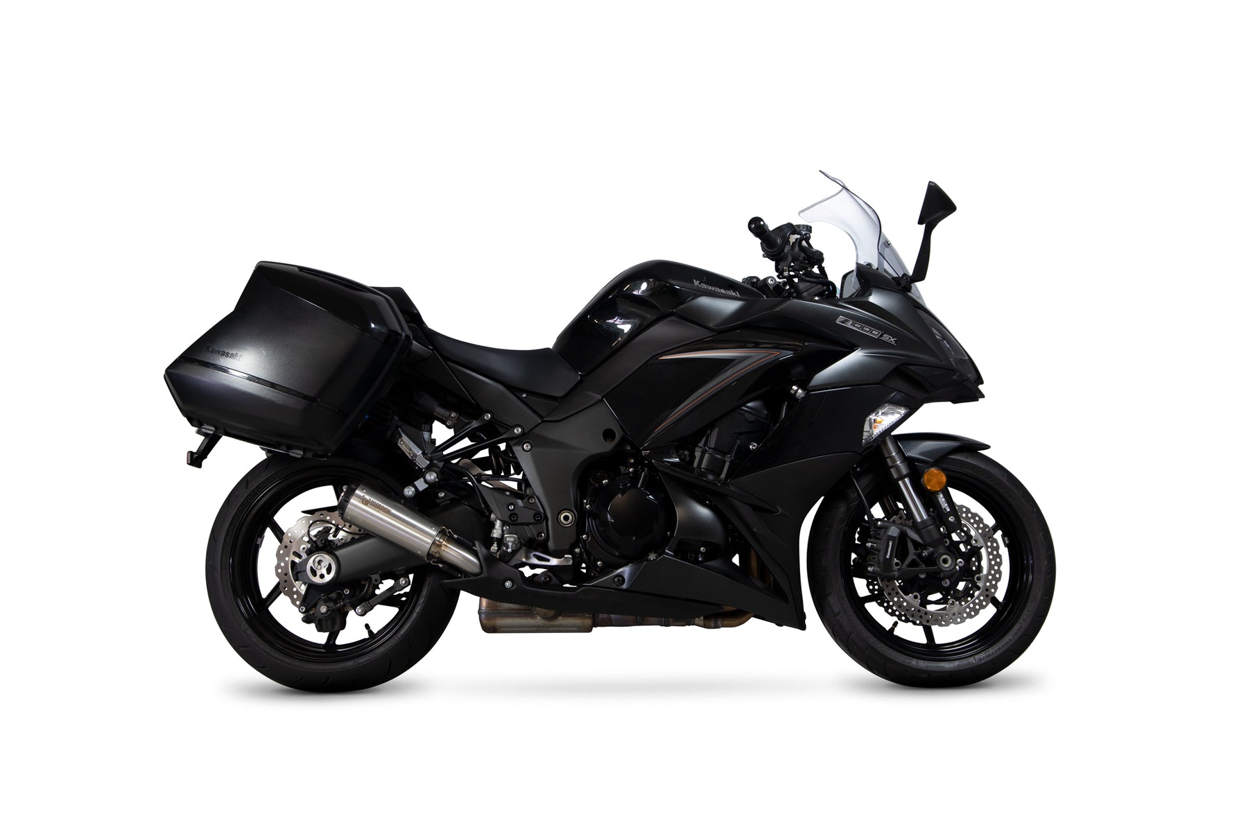 Kawasaki Z 1000 SX (2017–2019) Scorpion Exhaust Red Power Slip-on Pair - Brushed Stainless