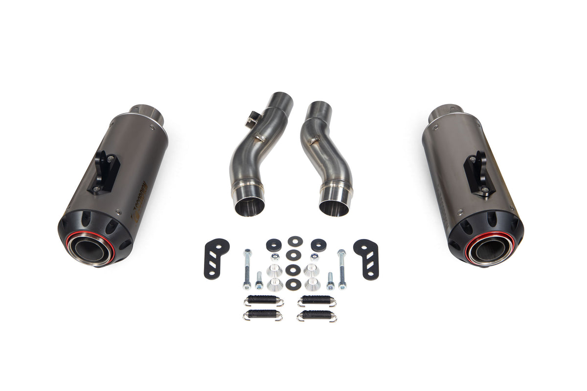 Kawasaki Z 1000 SX (2017–2019) Scorpion Exhaust Red Power Slip-on Pair - Titanium