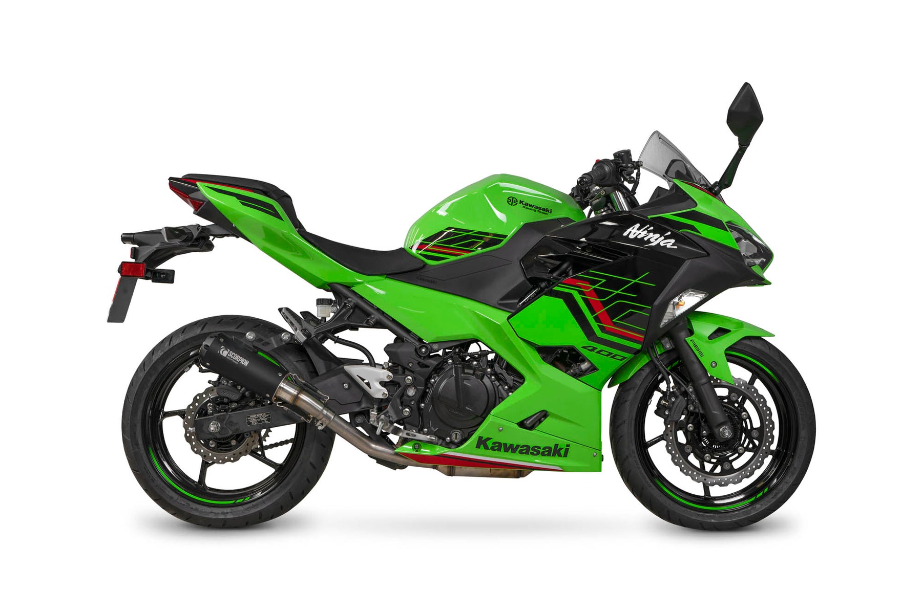 Kawasaki Ninja 400/250 (2018–2024) Scorpion Exhaust Red Power Slip-on - Black Ceramic