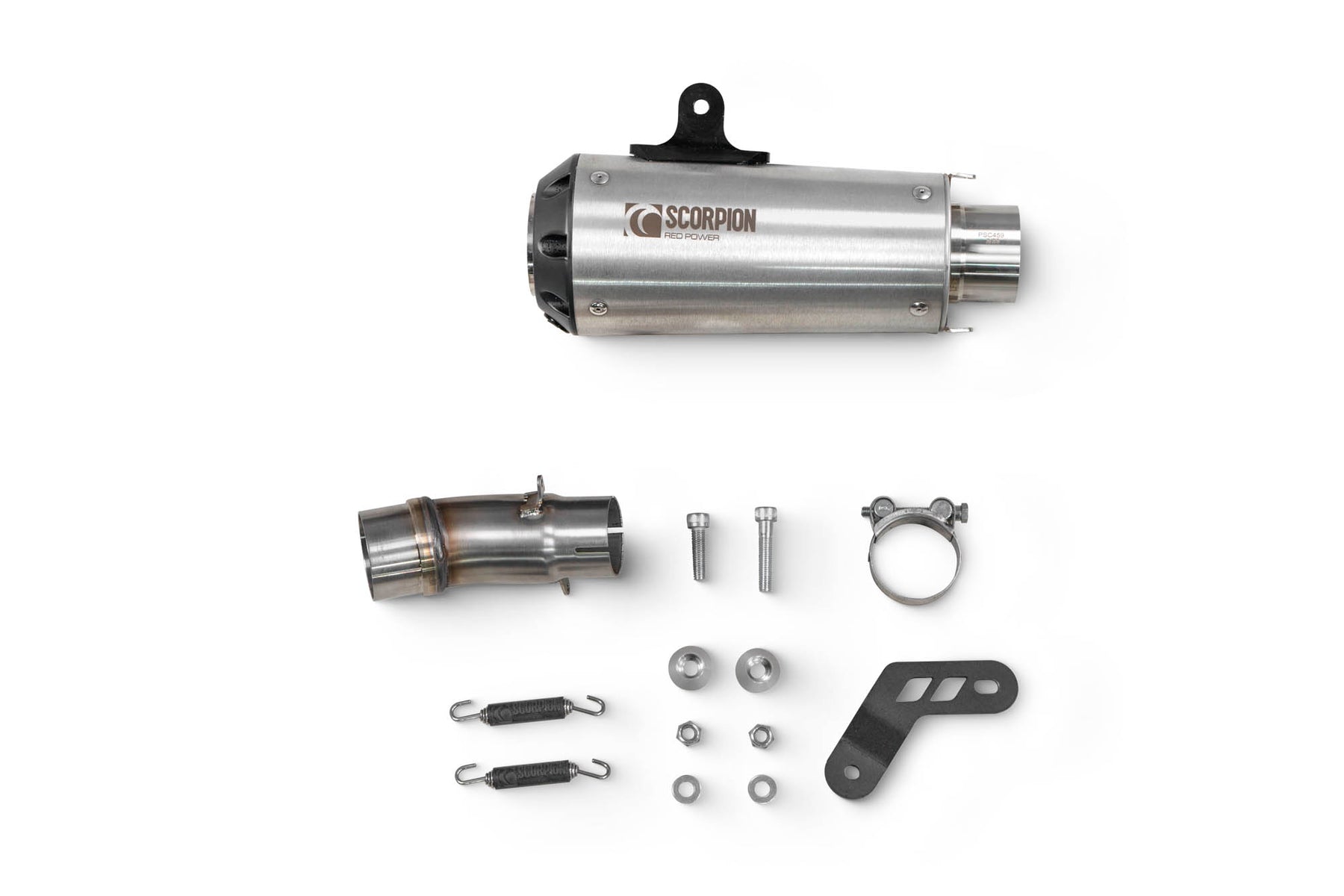 Kawasaki Ninja 400/250 (2018–2024) Scorpion Exhaust Red Power Slip-on - Brushed Stainless