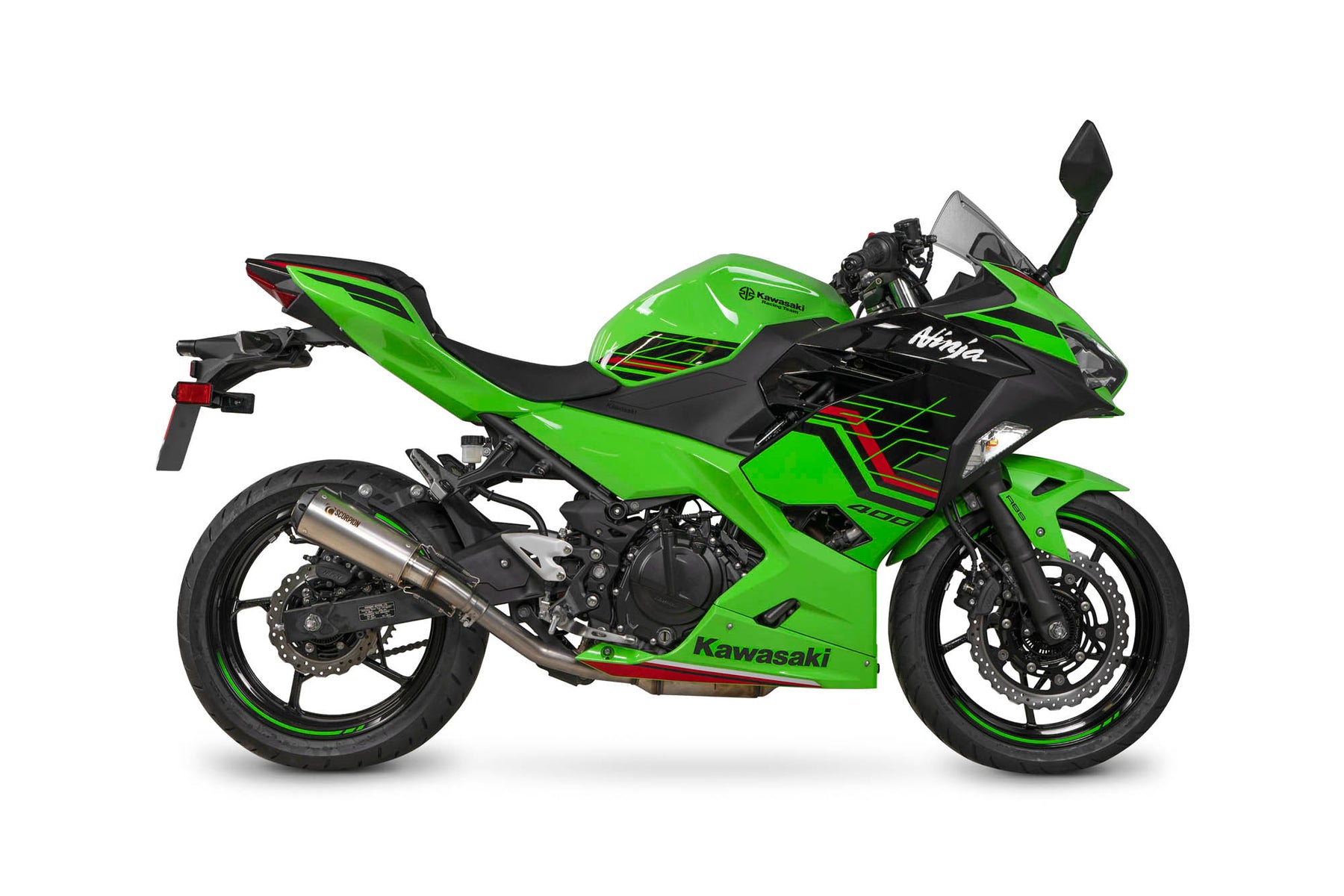 Kawasaki Ninja 400/250 (2018–2024) Scorpion Exhaust Red Power Slip-on - Titanium