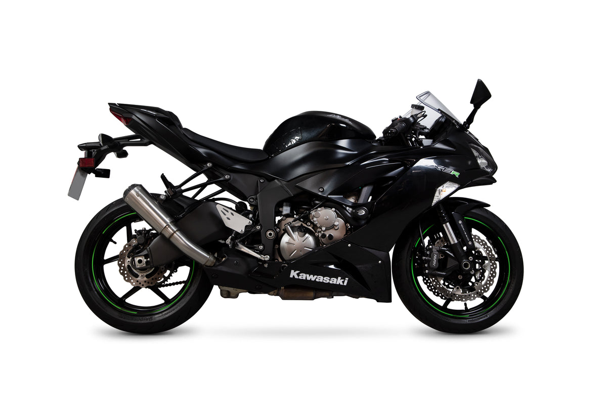 Kawasaki Ninja ZX-6R 636 (2019–2021) Scorpion Exhaust Red Power Slip-on - Brushed Stainless