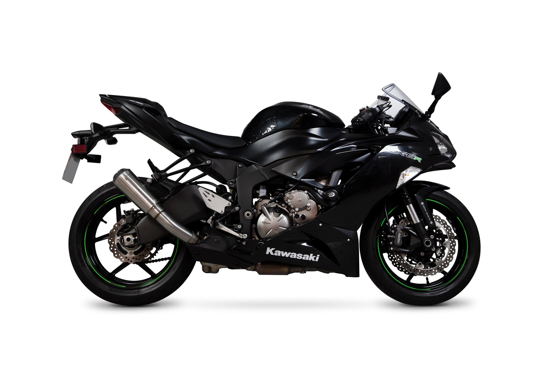 Kawasaki Ninja ZX-6R 636 (2019–2021) Scorpion Exhaust Red Power Slip-on - Brushed Stainless