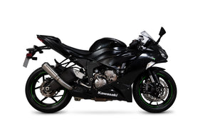 Kawasaki Ninja ZX-6R 636 (2019–2021) Scorpion Exhaust Red Power Slip-on - Brushed Stainless
