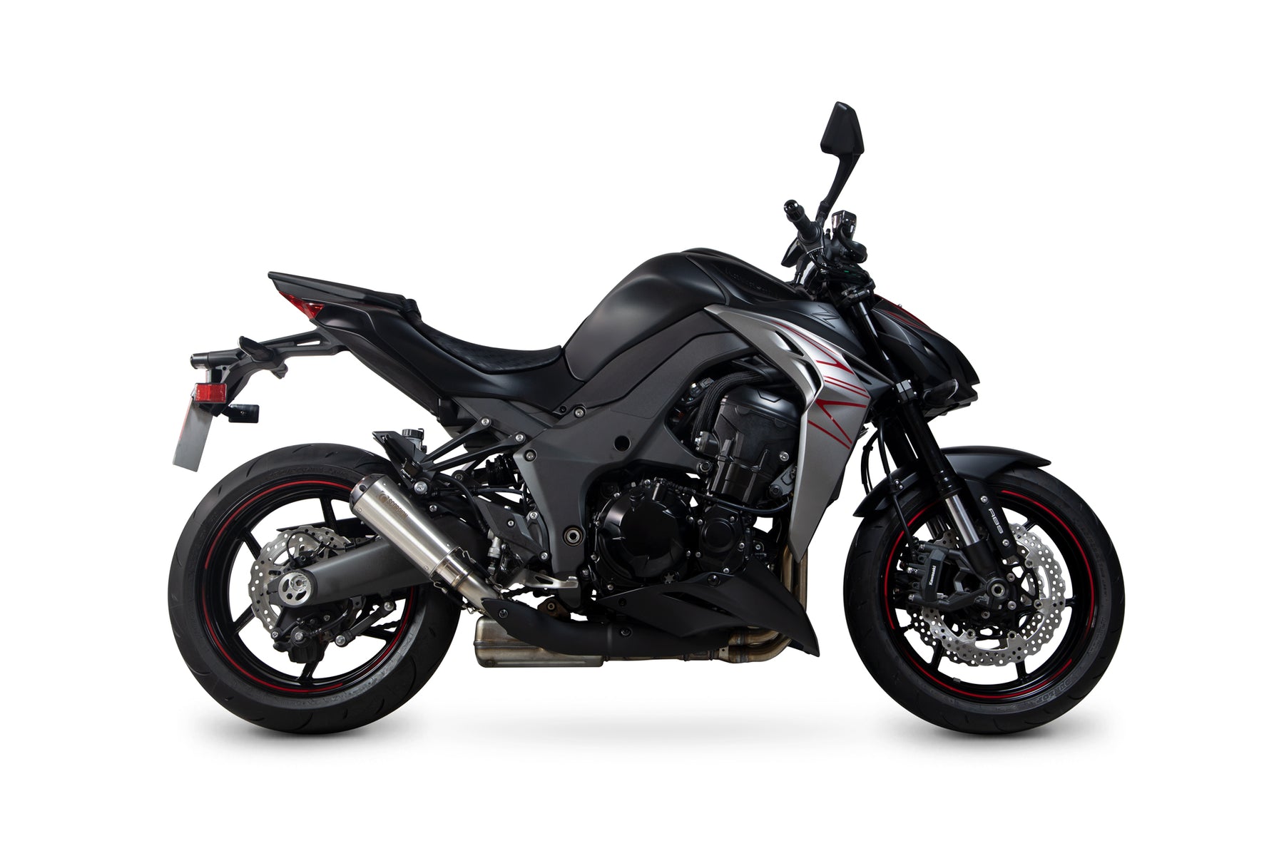 Kawasaki Z 1000 (2017–2020) Scorpion Exhaust Red Power Slip-on Pair - Brushed Stainless