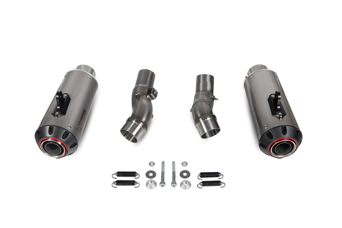 Kawasaki Z 1000 (2017–2020) Scorpion Exhaust Red Power Slip-on Pair - Titanium