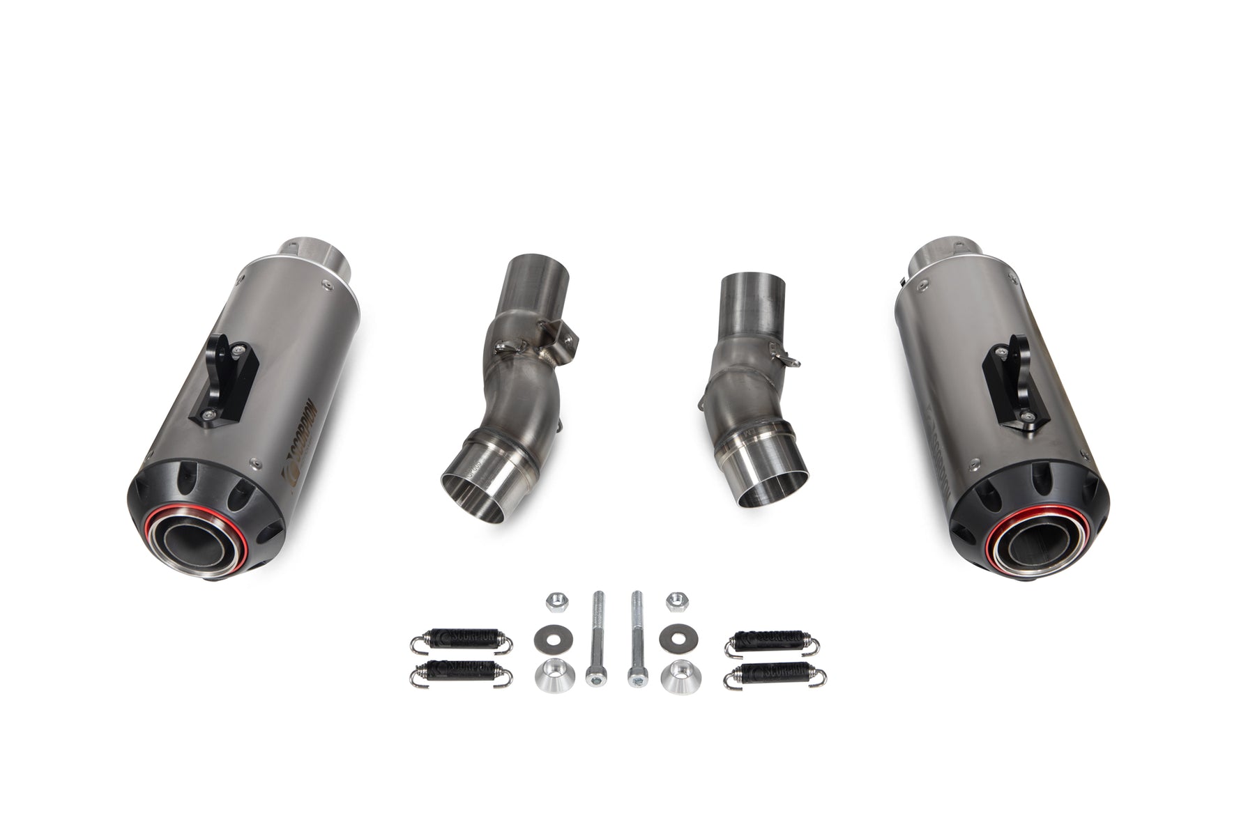 Kawasaki Z 1000 (2017–2020) Scorpion Exhaust Red Power Slip-on Pair - Titanium