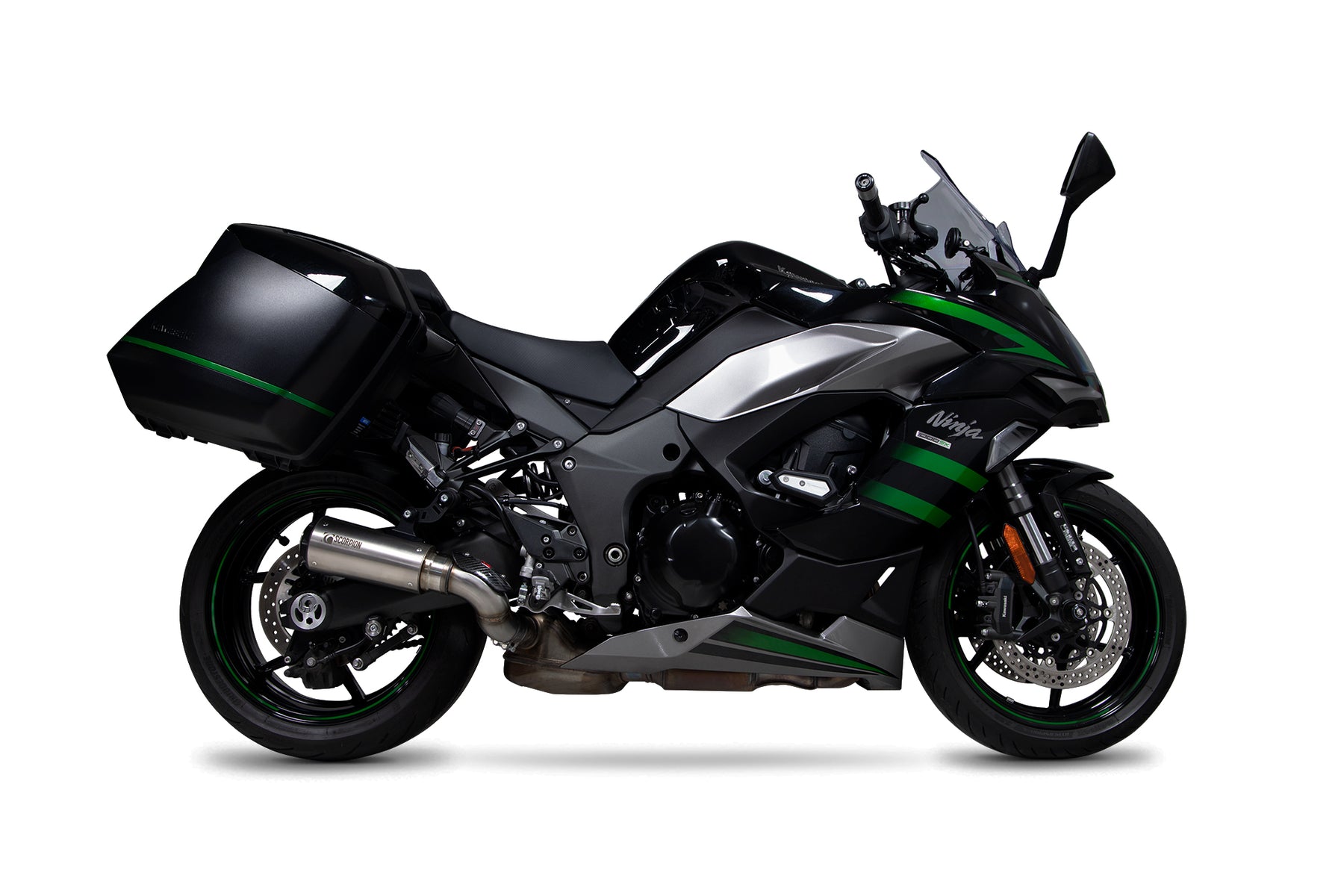 Kawasaki Ninja 1000 SX (2020–2025) Scorpion Exhaust Red Power Slip-on - Brushed Stainless