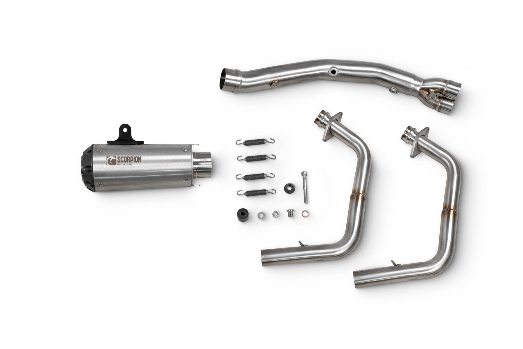 Kawasaki Ninja 400/250 (2018–2024) Scorpion Exhaust Red Power Race System - Brushed Stainless