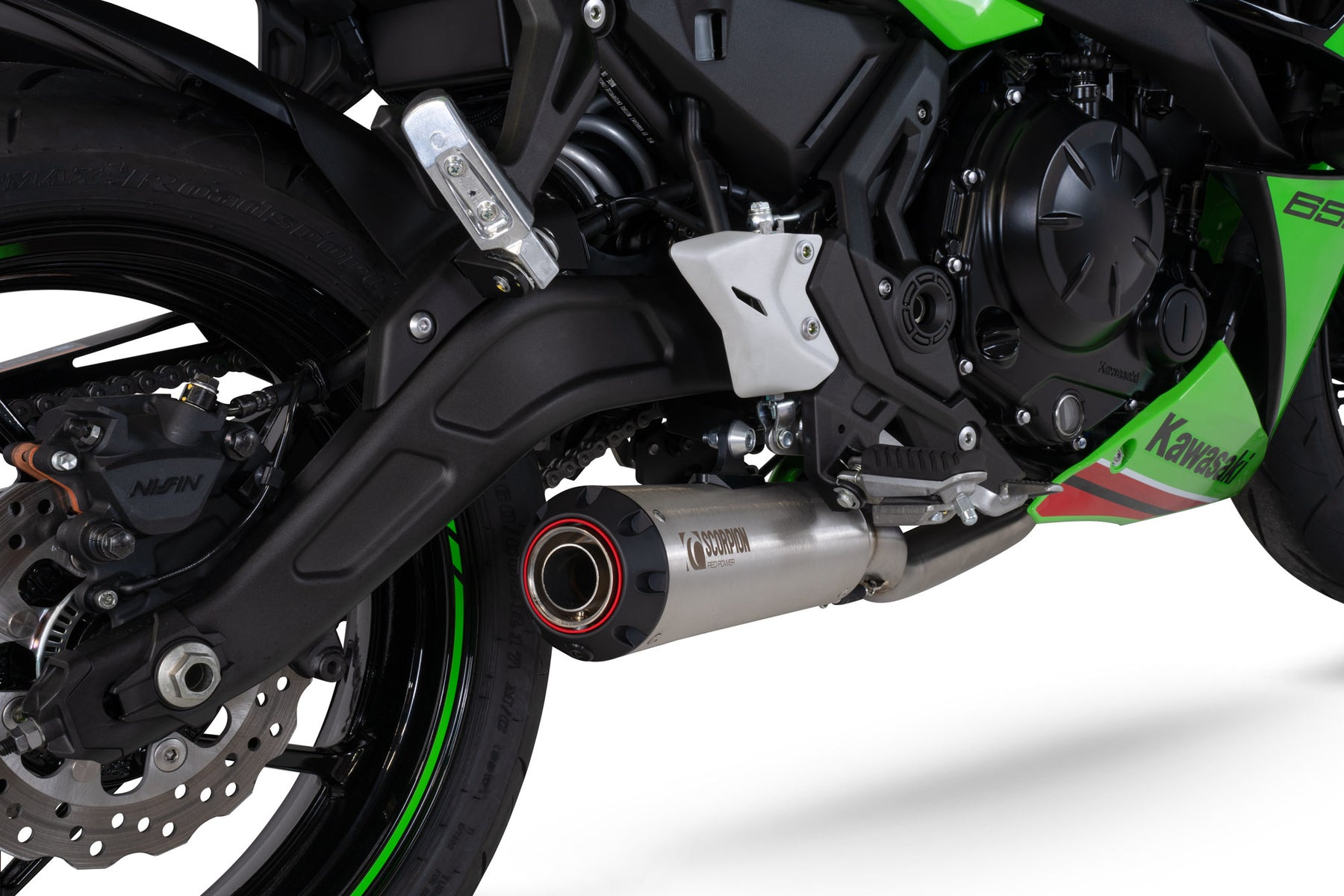 Kawasaki Ninja 650 (2023–2025) Scorpion Exhaust Red Power Full System - Brushed Stainless