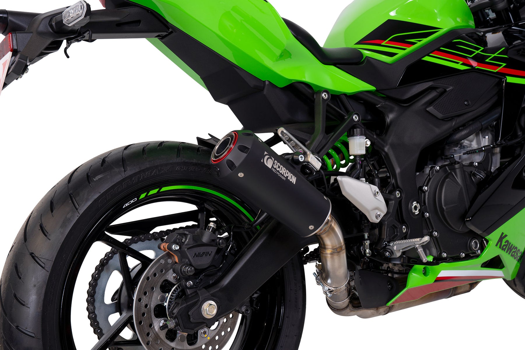 Kawasaki Ninja ZX-4RR (2023–2025) Scorpion Exhaust Red Power Slip-on - Black Ceramic