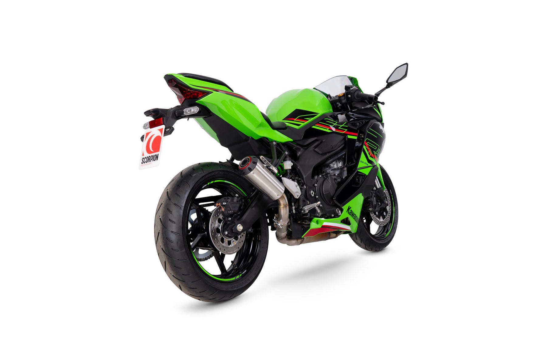Kawasaki Ninja ZX-4RR (2023–2025) Scorpion Exhaust Red Power Slip-on - Brushed Stainless