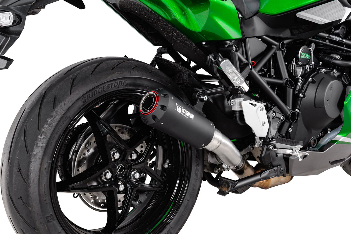 Kawasaki Ninja H2 SX (2022–2025) Scorpion Exhaust Red Power Slip-on - Black Ceramic