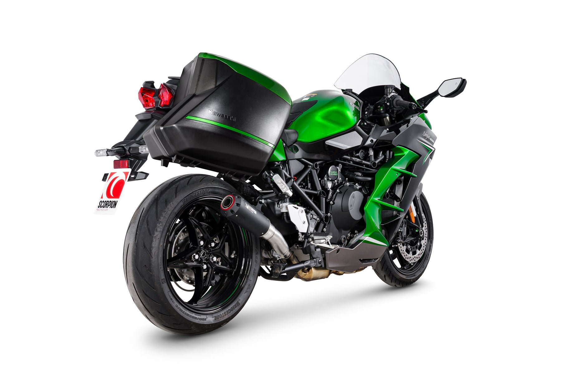 Kawasaki Ninja H2 SX (2022–2025) Scorpion Exhaust Red Power Slip-on - Black Ceramic