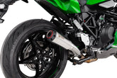 Kawasaki Ninja H2 SX (2022–2025) Scorpion Exhaust Red Power Slip-on - Brushed Stainless