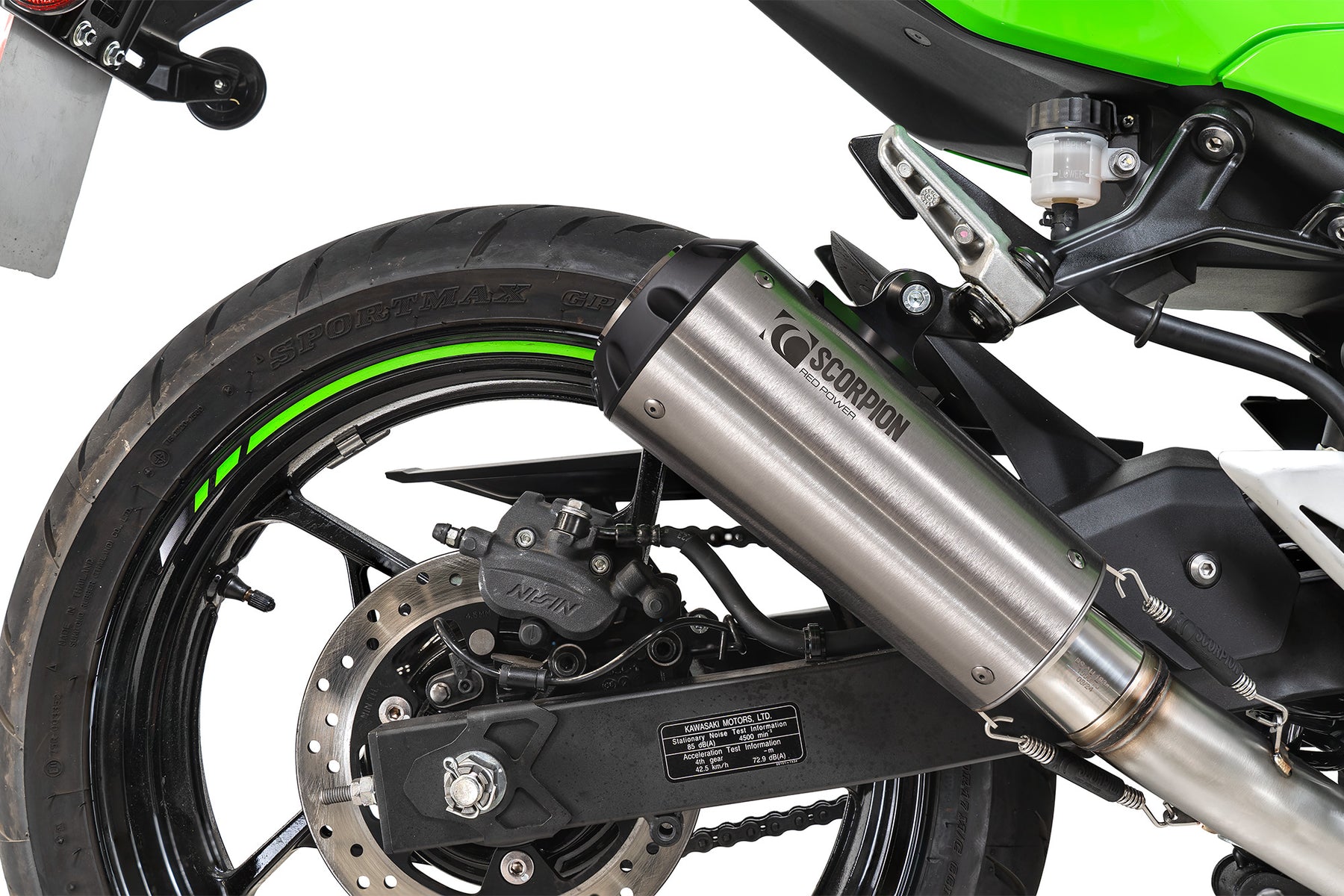 Kawasaki Ninja 500 Euro 5 (2024–2025) Scorpion Exhaust Red Power Race System - Brushed Stainless