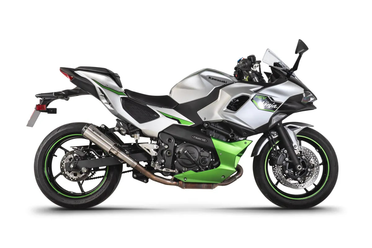 Kawasaki Ninja 7 Hybrid / Z7 Hybrid (2024-2026) SCORPION Exhaust Red Power Slip-on – Brushed Stainless Steel