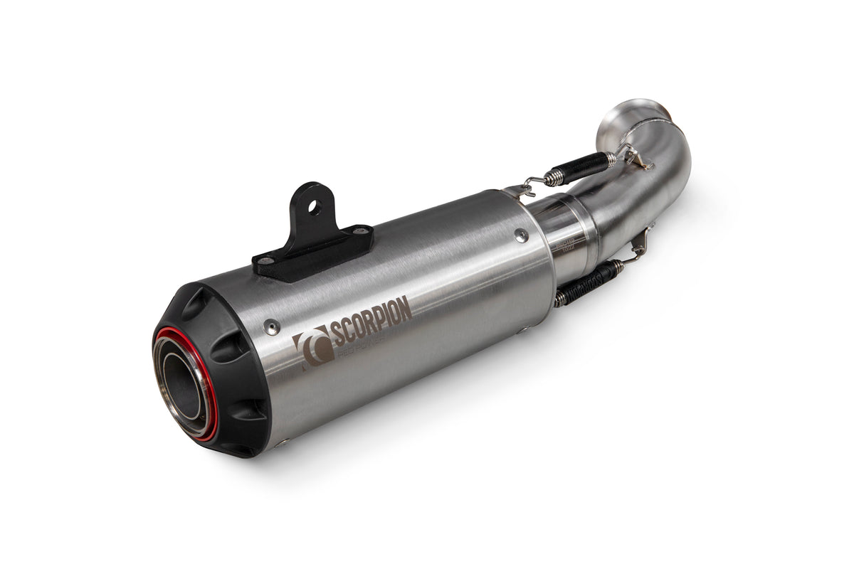 KTM Duke 390 (2017–2020) Scorpion Exhaust Red Power Slip-on - Brushed Stainless