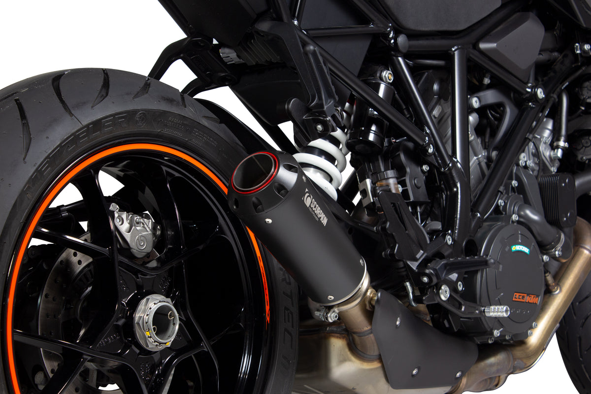 KTM Duke Super R (2014–2019) Scorpion Exhaust Red Power Slip-on - Black Ceramic