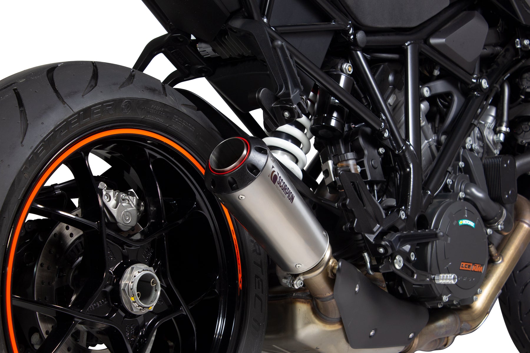 KTM Duke Super R (2014–2019) Scorpion Exhaust Red Power Slip-on - Titanium