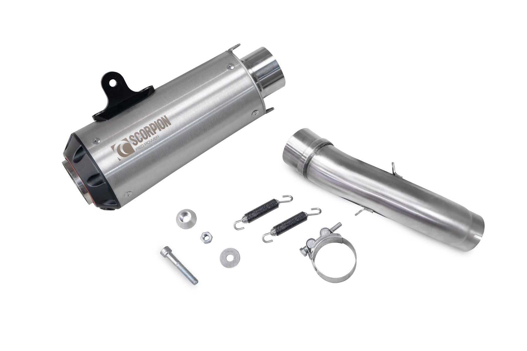 KTM Duke 390 (2021–2023) Scorpion Exhaust Red Power Slip-on - Brushed Stainless