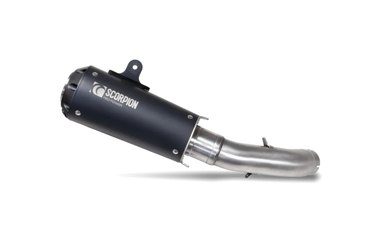 KTM 125 Duke, Euro 5 (2021-2023) SCORPION Exhaust Red Power Slip-on – Black Ceramic Coated