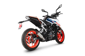 KTM 125 Duke, Euro 5 (2021-2023) SCORPION Exhaust Red Power Slip-on – Brushed Stainless Steel