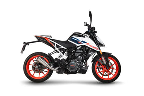 KTM 125 Duke, Euro 5 (2021-2023) SCORPION Exhaust Red Power Slip-on – Brushed Stainless Steel