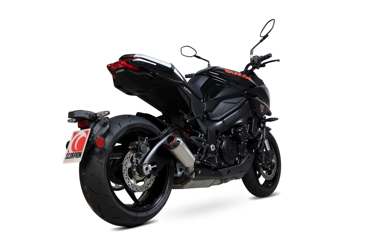 Suzuki Katana (2019–2020) Scorpion Exhaust Red Power Slip-on - Brushed Stainless