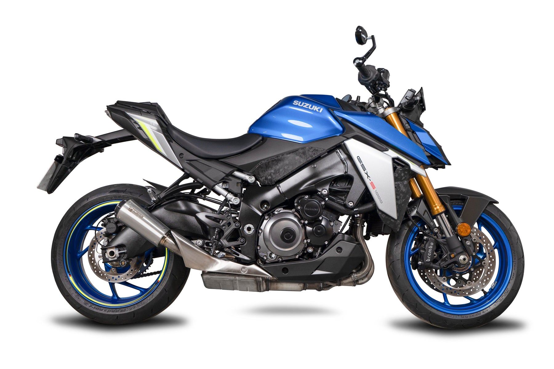 Suzuki GSX-S 1000 (2021–2025) Scorpion Exhaust Red Power Slip-on - Brushed Stainless