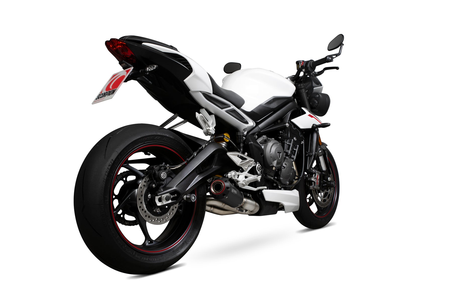 Triumph Street Triple 765 S/R/RS (2017–2019) Scorpion Exhaust Red Power Slip-on - Black Ceramic