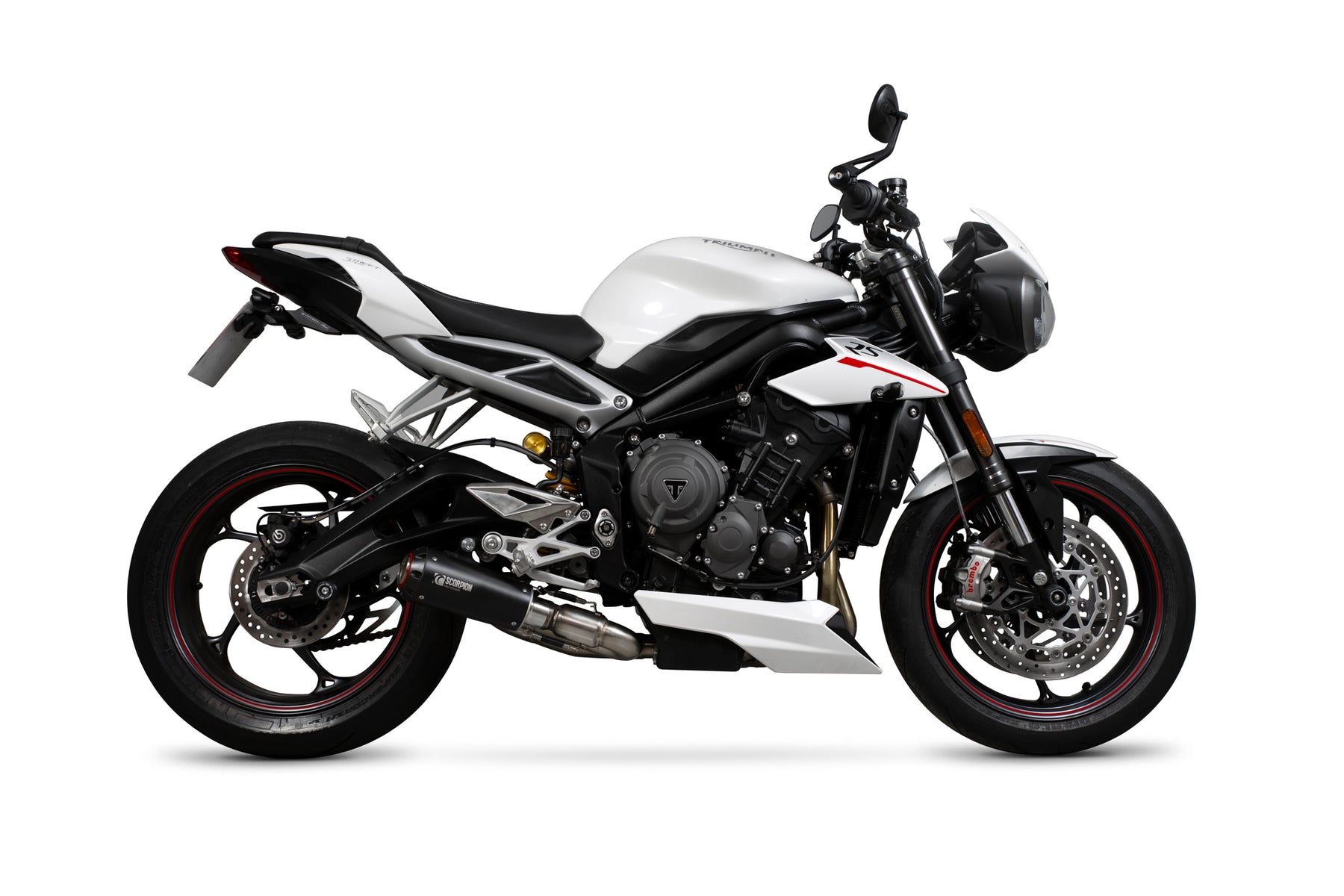 Triumph Street Triple 765 S/R/RS (2017–2019) Scorpion Exhaust Red Power Slip-on - Black Ceramic