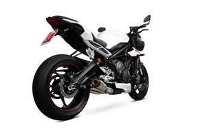 Triumph Street Triple 765 S/R/RS (2017–2019) Scorpion Exhaust Red Power Slip-on - Brushed Stainless