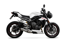 Triumph Street Triple 765 S/R/RS (2017–2019) Scorpion Exhaust Red Power Slip-on - Brushed Stainless