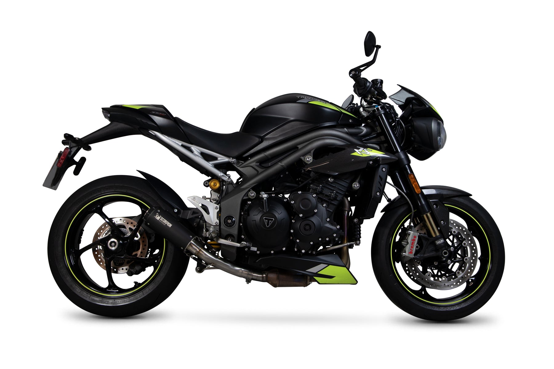 Triumph Speed Triple 1050 S/RS (2018–2020) Scorpion Exhaust Red Power Slip-on - Black Ceramic