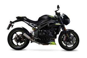 Triumph Speed Triple 1050 S/RS (2018–2020) Scorpion Exhaust Red Power Slip-on - Brushed Stainless