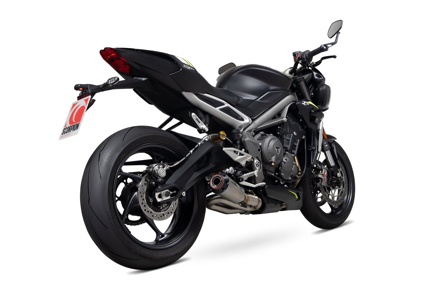 Triumph Street Triple 765 R/RS (2020–2022) Scorpion Exhaust Red Power Slip-on - Titanium