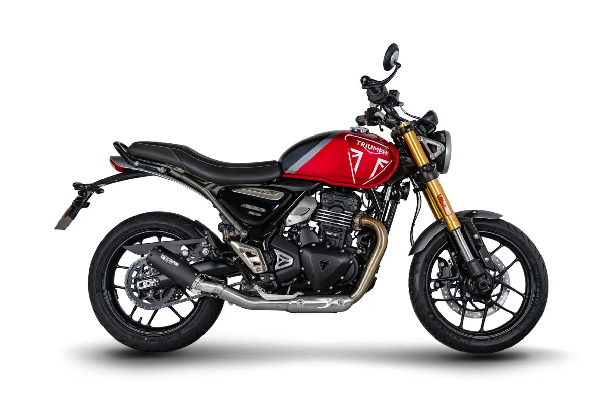Triumph Speed 400 (2024-2026) SCORPION Exhaust Red Power Slip-on – Black Ceramic Coated