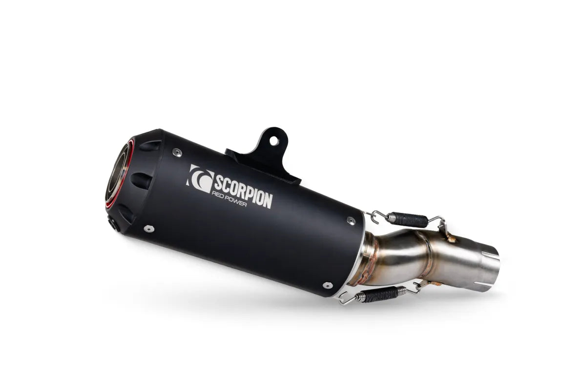 Triumph Scrambler 400 X & XC (2024-2026) SCORPION Exhaust Red Power Slip-on – Black Ceramic
