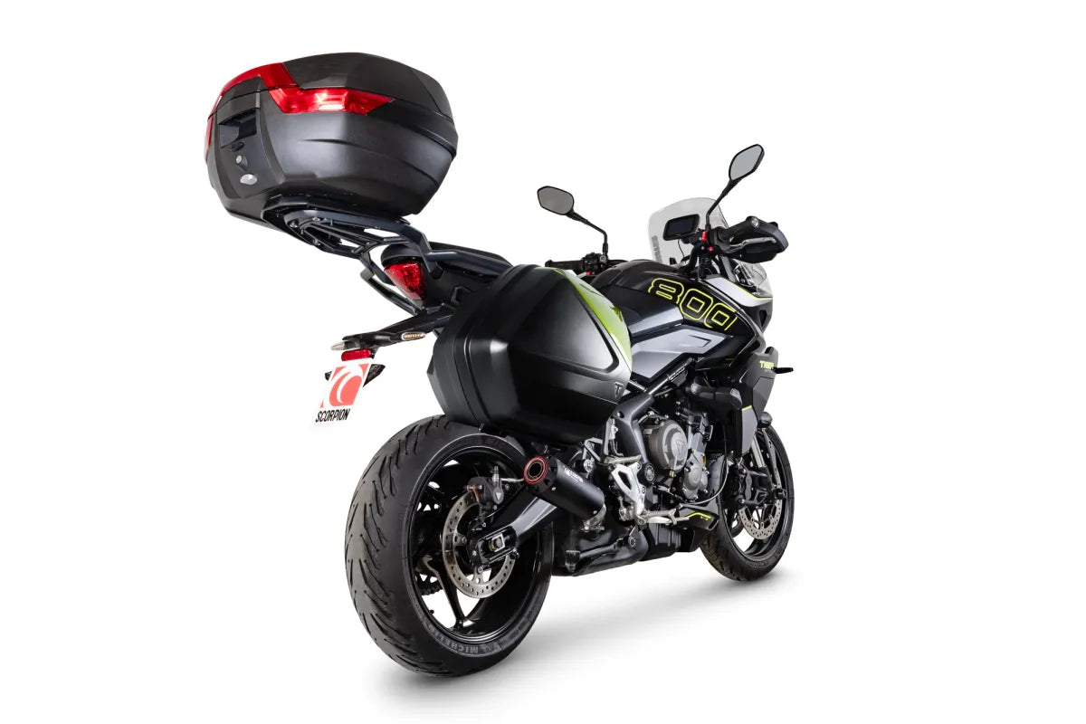 Triumph Tiger Sport 800 (2025-2026) With Panniers SCORPION Exhaust Red Power Slip-on – Black Ceramic