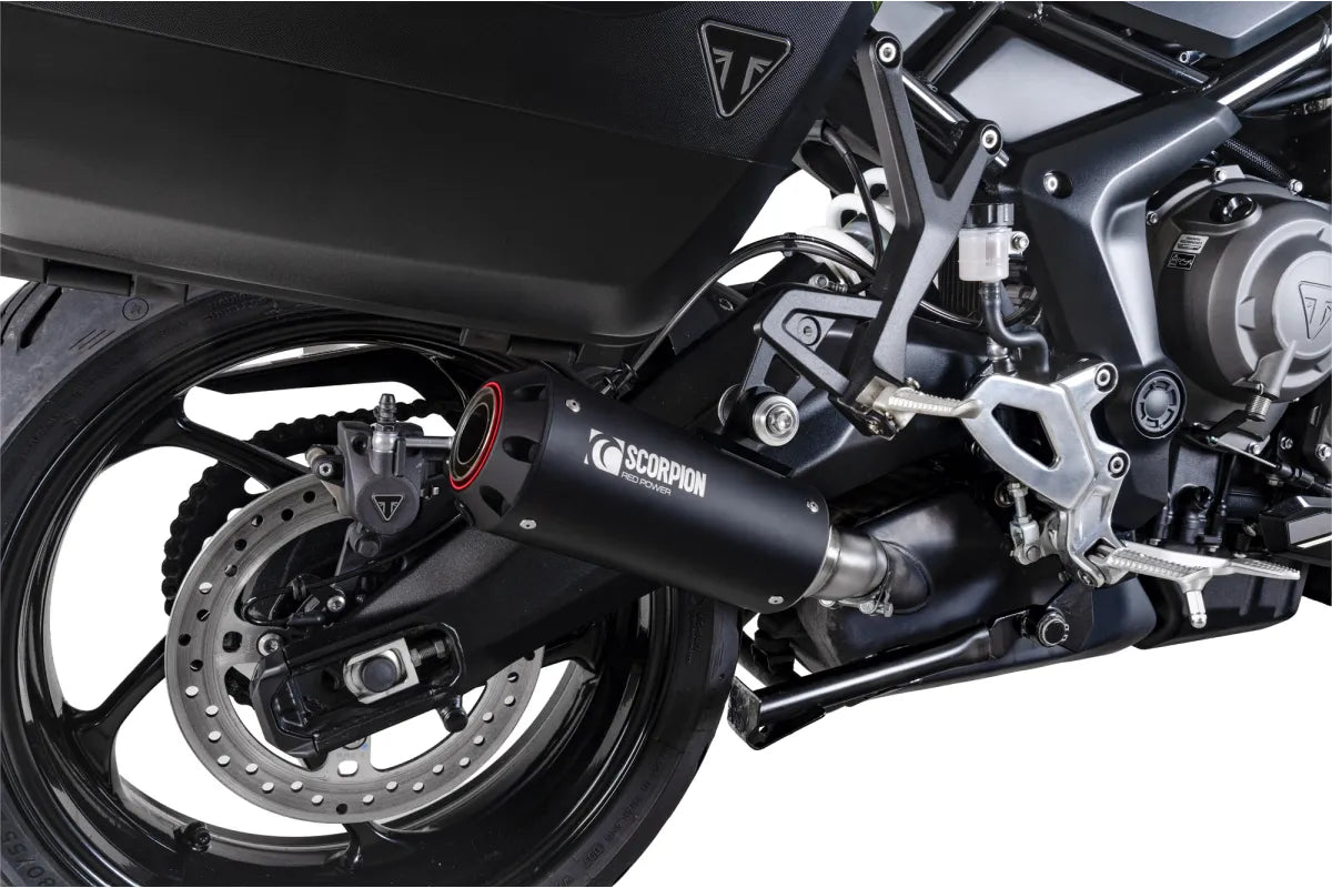 Triumph Tiger Sport 800 (2025-2026) With Panniers SCORPION Exhaust Red Power Slip-on – Black Ceramic