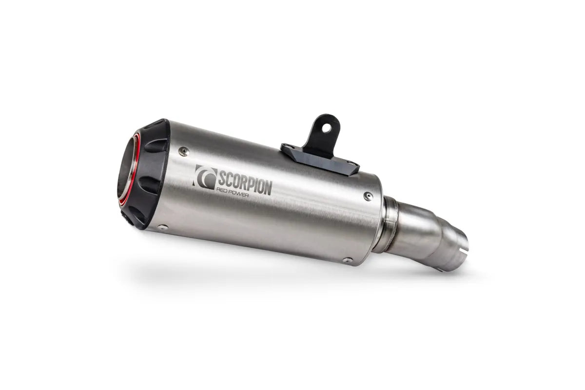 Triumph Tiger Sport 800 (2025-2026) With Panniers SCORPION Exhaust Red Power Slip-on – Brushed Stainless Steel