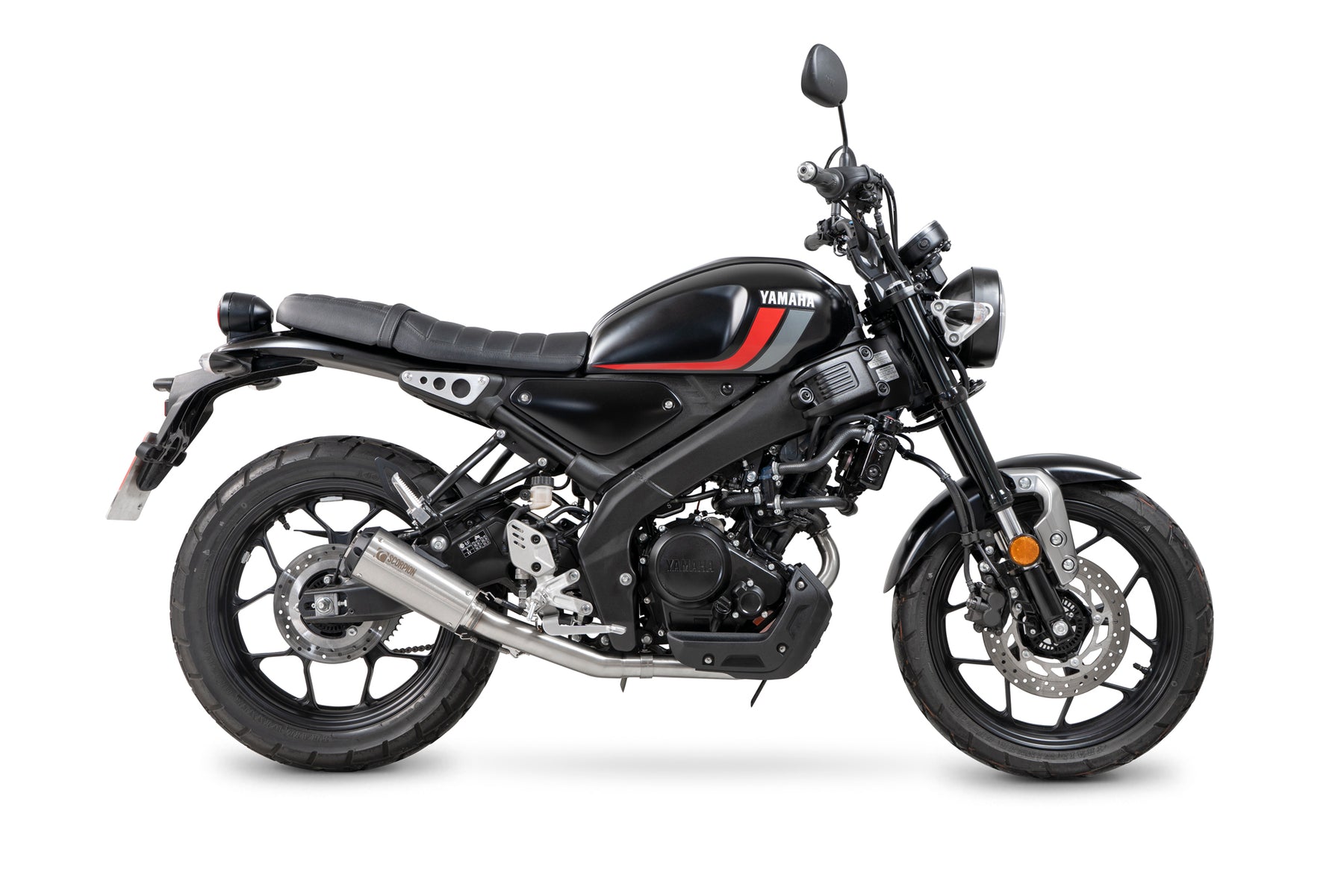 Yamaha XSR 125 (2021–2024) Scorpion Exhaust Red Power Full System - Brushed Stainless